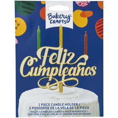 Feliz Cumpleaños topper & candle holder - 6ct - Bulk