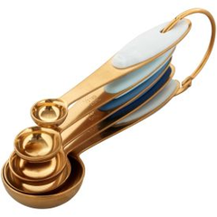 Navy & Gold Nesting Measuring Spoons with Snap-On Ring, 5-Count