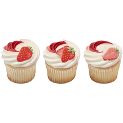 Strawberries Sugar Decorations - 162ct - Bulk