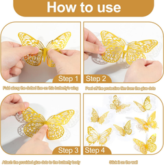 3D Butterfly Decorations,  3 Sizes