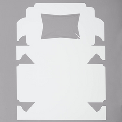 19" x 14" x 6 1/2" White Half Sheet Window Cake - 50ct - Bulk