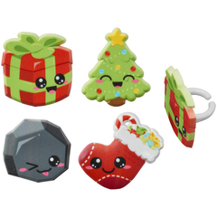 Christmas Cuties cupcake Rings - 12ct