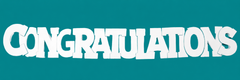 White Congratulations Gum paste Cake Topper