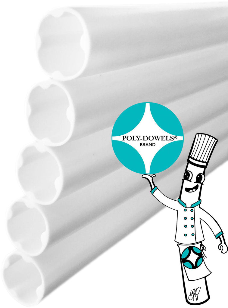 Poly-Dowels® Large White Round Cake Dowels - 16 tall x 5/8 d.
