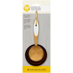 Wilton Navy & Gold Nesting Measuring Cups with Snap-On Ring, 4-Count