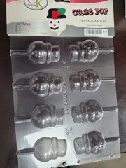 Snowman Head - Press & Mold 8 cavity