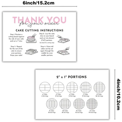 Cake Cutting Instructions  4x6 - 30ct - Bulk