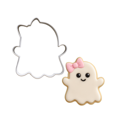 Ghost with Bow Cookie Cutter 3"