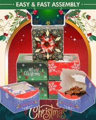 Christmas Bakery Boxes with Window -4x4x2.5