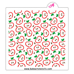 Apple Hearts Pattern Cookie Stencil
