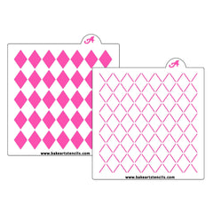 Argyle Pattern Cookie Stencil Set