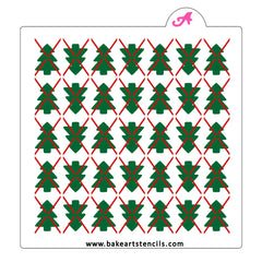 Argyle Spruce Cookie Stencil Set