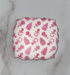 Baby Essentials Pattern Cookie Stencil