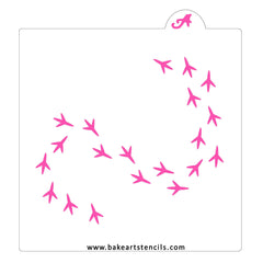 Bird Footprints Pattern Stencil