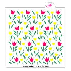 Blooming Tulips Cookie Stencil