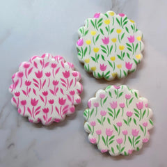 Blooming Tulips Cookie Stencil