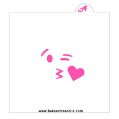 Blowing Kiss Emoji Stencil