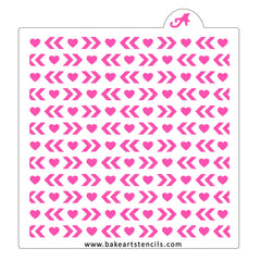 Boho Hearts Pattern Cookie Stencil