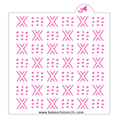 Boho X and Dots Pattern Stencil