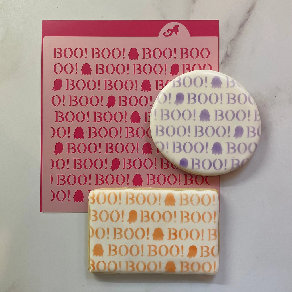 Boo Ghosts Pattern Cookie Stencil | Cake Craft Shoppe, LLC