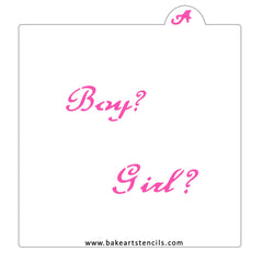 Boy or Girl Gender Reveal Stencil