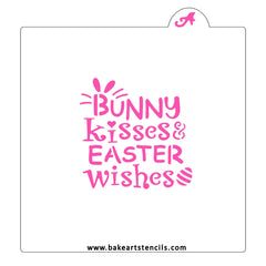 Bunny Kisses Easter Wishes Cookie Stencil