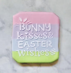 Bunny Kisses Easter Wishes Cookie Stencil