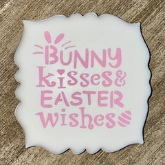 Bunny Kisses Easter Wishes Cookie Stencil