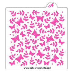 Butterfly Garden Pattern Stencil