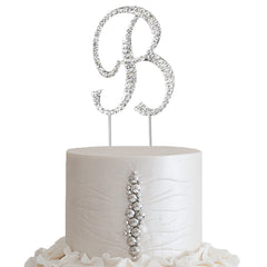 2.5" Silver Rhinestone Monogram Letter and Number Cake Toppers