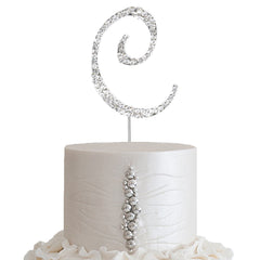 2.5" Silver Rhinestone Monogram Letter and Number Cake Toppers