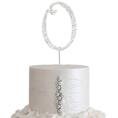 2.5" Silver Rhinestone Monogram Letter and Number Cake Toppers