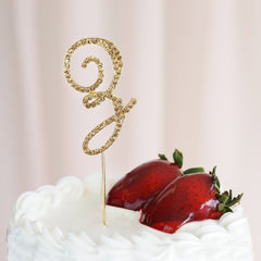 2.5" Gold Rhinestone Letter and Number Monogram Cake Toppers, Initial Wedding Cake Toppers