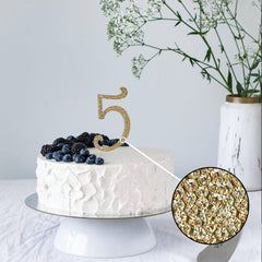 2.5" Gold Rhinestone Monogram Number Cake Toppers, Numbers 0 - 9