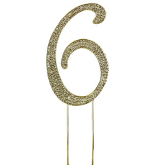 2.5" Gold Rhinestone Monogram Number Cake Toppers, Numbers 0 - 9