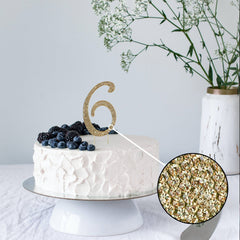 2.5" Gold Rhinestone Monogram Number Cake Toppers, Numbers 0 - 9