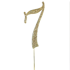 2.5" Gold Rhinestone Monogram Number Cake Toppers, Numbers 0 - 9