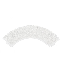 25 Pack | White Lace Laser Cut Paper Cupcake Wrappers, Muffin Baking Cup Trays
