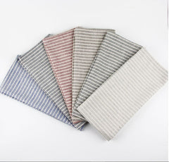 Simple Plain Striped Cotton Dinner Cloth Napkins