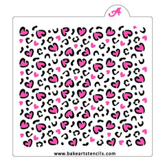 Cheetah Hearts Cookie Stencil Set