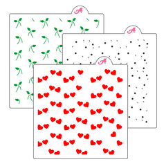 Cherry Hearts Stencil Set