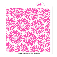 Dahlia Flowers Pattern Stencil