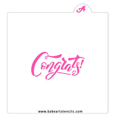 Fancy Congrats Cookie Stencil