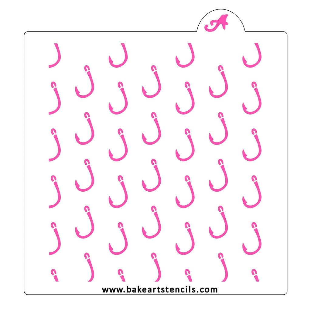 cookie hook the fish Fish Hook Pattern Stencil