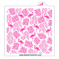 Flamingo Deco Pattern Cookie Stencil