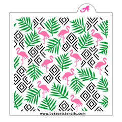 Flamingo Deco Pattern Cookie Stencil