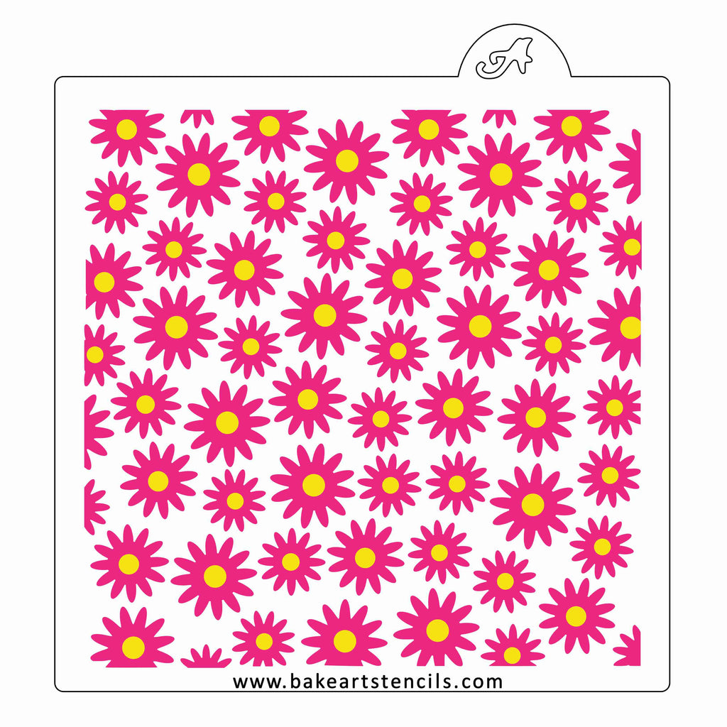 Editable Power Flower Flower Power Pattern Stencil Set | Cake Craft Shoppe, LLC