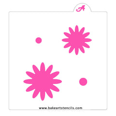 Frilly Flowers Cookie Stencil