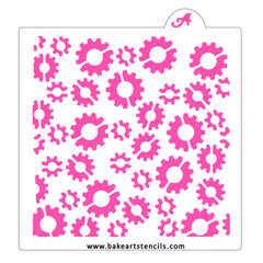 Gears Pattern Cookie Stencil
