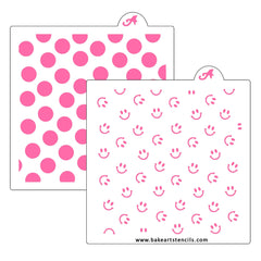 Happy Faces Pattern Stencil Set